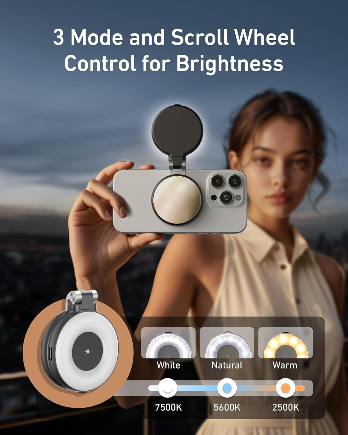 3-in-1 Magnetic Beauty Selfie Light for Phones