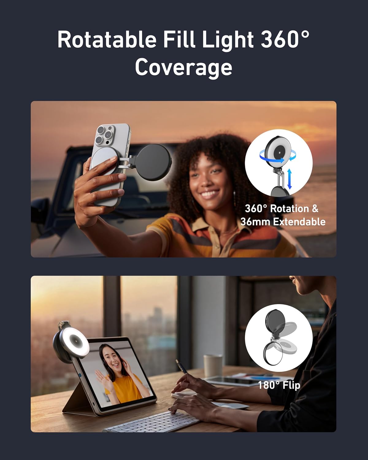 3-in-1 Magnetic Beauty Selfie Light for Phones
