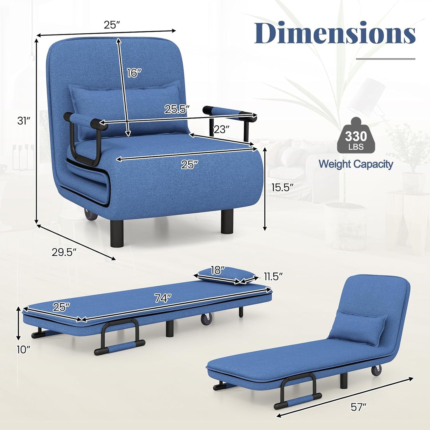 Moccha Folding Convertible Sofa Bed