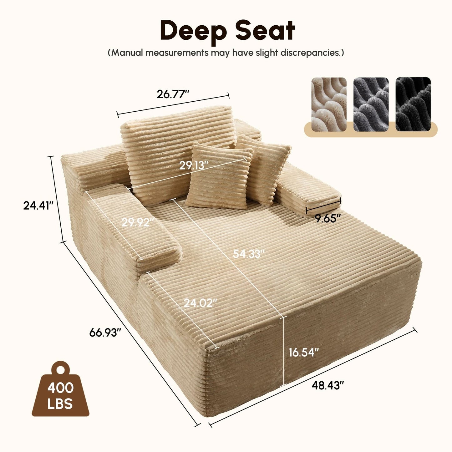 Plush Velvet Chaise Lounge Sofa Bed
