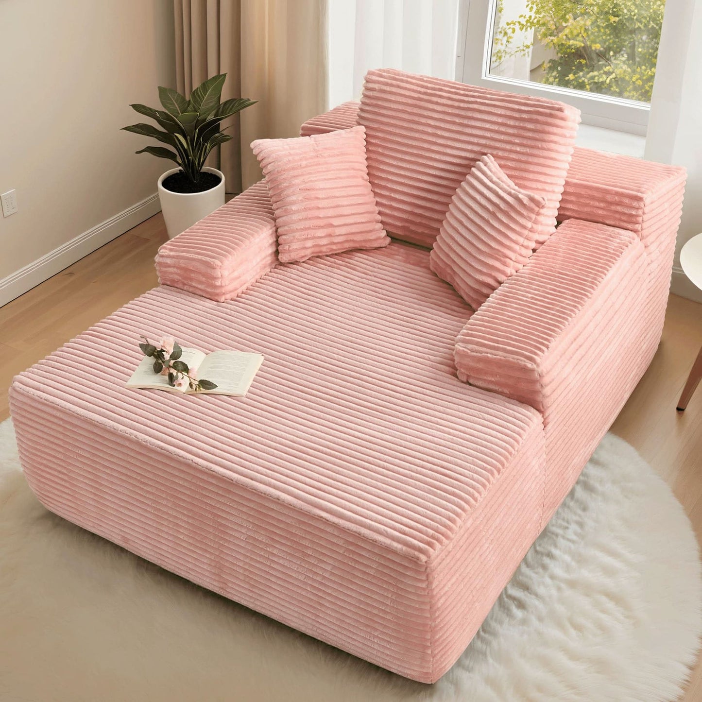 Plush Velvet Chaise Lounge Sofa Bed