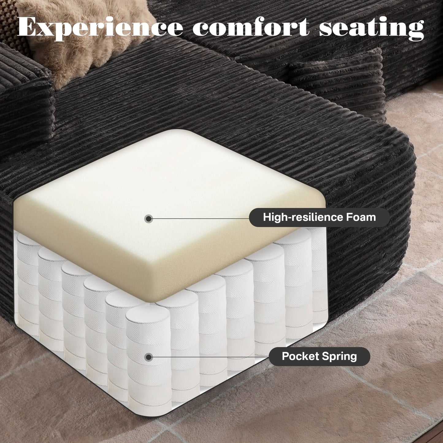 104" L-Shape Modular Couch with Chaise