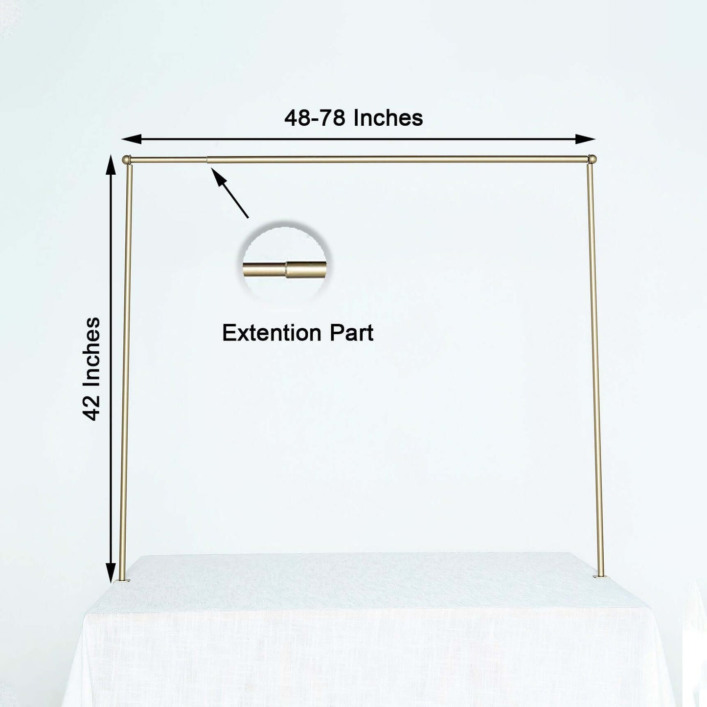 Over The Table Rod Stand 42" in Metal Gold with Clamps